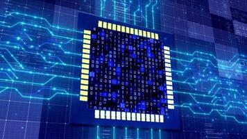 artificial-intelligence-chip-and circuit board background video