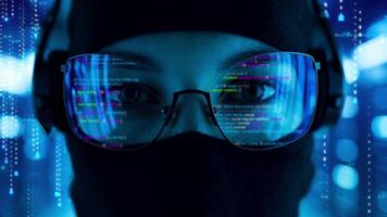 cyber-hacker-and-computer program code-scrolling video