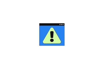 Secure access to critical alert network transition 2D onboarding ui animation. Browser windows padlock transforming into warning error popups animated cartoon flat concept 4K isolated on white video