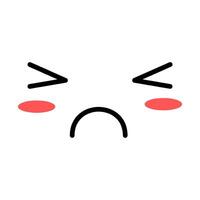 Kawaii Face Expression - Pouting and Blushing vector