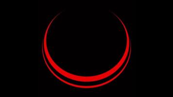 red neon glowing circle frame background. repetitive motion animation. isolated on black. video