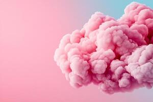 Pink smoke cloud forming on gradient background with copy space photo