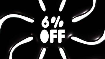 6 Percent Off With Black And White Background Animation video