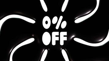 0 Percent Off With Black And White Background Animation video