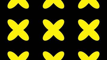 Yellow Star Pattern with Geometric Shapes on Black Background Loop Animation video