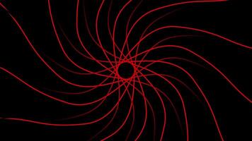 Red Spiral Line Pattern on Black Background Animation video
