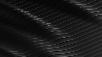 3d rendering slow motion abstract wave animation background in black color video