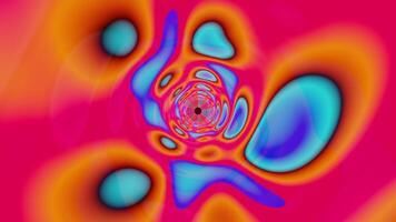 Colorful abstract tube with circular design in the center. Loop animation video