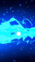 Abstract blue energy streams and particles floating in deep space, evoking cosmic and digital dynamics video