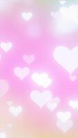Soft pink background with floating heart shapes, evoking love, romance, and affection in a dreamy style video