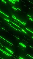 Diagonal green glowing digital lines on a dark background, evoking matrix-style data streams video