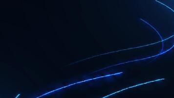 Abstract flowing laser beam lines or neon lines in data technology style on black background. video