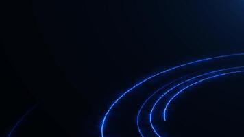 Abstract wave flow bright laser neon beam lines in style data technology on black background. video