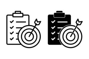 Aim target icon collection. goal, analysis, planning, aim target, tasks symbol vector