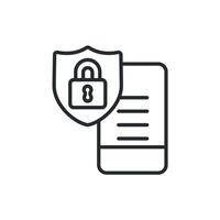secure smartphone icons line vector