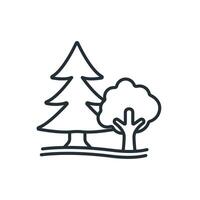 forest icons line Flat style design vector