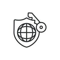 security access shield icons line vector