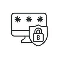 secure password icons line vector
