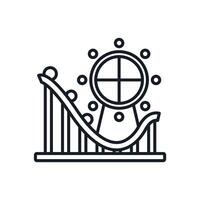 theme park icons line Flat style design vector