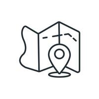 map icons line Flat style design vector