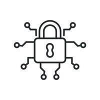 data security icons line vector