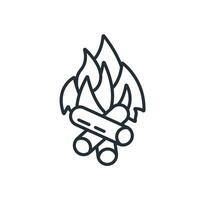 campfire icons line Flat style design vector