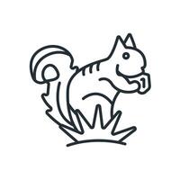 squirrel icons line Flat style design vector