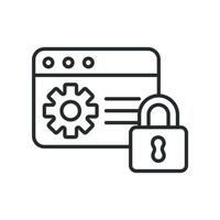 secure data processing icons line vector