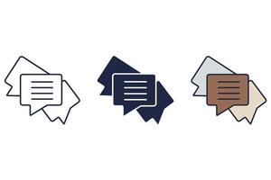 communicate line design style icons vector
