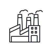 factory icons line Flat style design vector