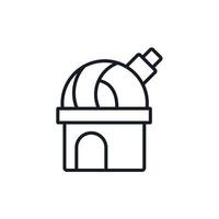 observatory icons line Flat style design vector