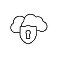 data cloud security icons line vector