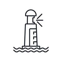lighthouse icons line Flat style design vector