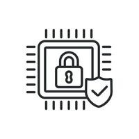 electronic security system icons line vector