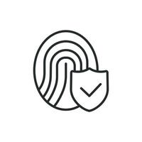 fingerprint security icons line vector
