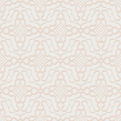 Ornamental seamless pattern with flowing, interconnected lines. Monochrome ornate light beige background with delicate wavy smooth curves, ideal for textiles, wallpapers, and interior decor