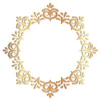 Ornate round golden frame. A beautiful ornamental frame in royal style, with place for text, photographs, artwork. Classic traditional frame with scrolls, swirls vector