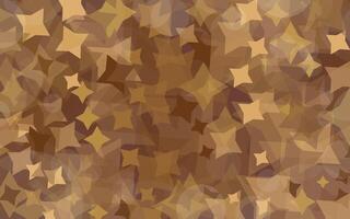 Background with dazzling stars in goldencolors. Non seamless pattern with overlapping stars. Festive holidaybackdrop for celebratory occasions, decoration, scrapbook. vector