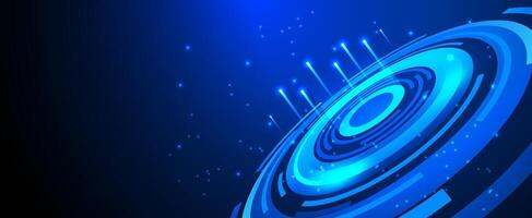Blue communication technology connection digital ring background vector
