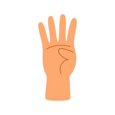 4 Educational Finger Counting Hand Signs