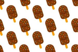 A pattern of chocolate ice cream vector