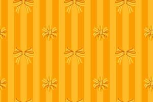 Bright orange seamless background with ribbon bows and striped design vector