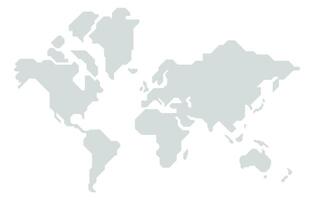 Simpe illustration of world map in gray color vector