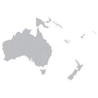 Stylized map of the continent Oceania consisting of hexagons vector