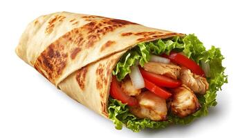 Warm Pita with Chicken and Vegetables photo