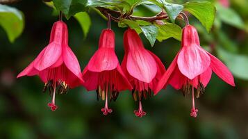 A group of fuchsia flowers photo