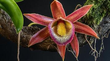 A flower that is growing on a tree branch photo
