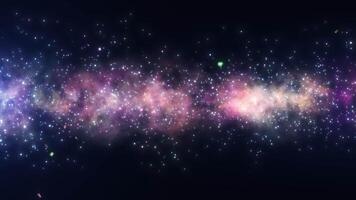 abstrato ficção científica fundo com espaço, leitoso caminho e galáxia. estrelas, cintilante poeira partículas e lindo nebulosa video