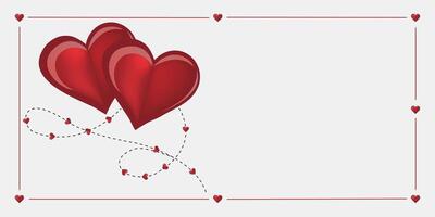 Romantic Red Heart Balloon Frame Background with Space for Message or Greeting Card vector