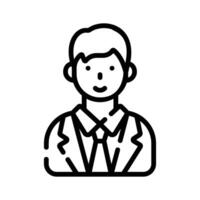 Check out our trendy line icon depicting office manager profile vector